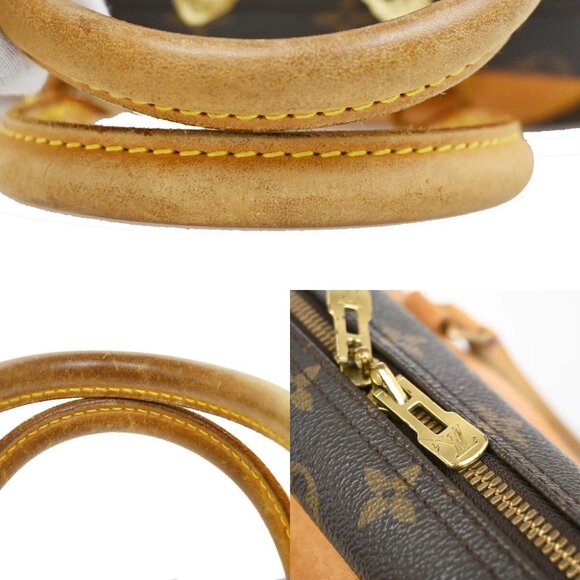 LOUIS VUITTON LV Logo Deauville Hand Bag Monogram Leather Brown M47270 83FB676 - Picture 4 of 16